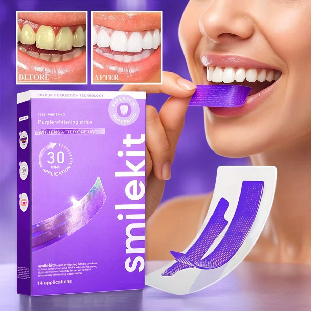 Smilekit_ bandes blanchissantes Dentaires